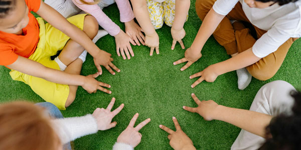 Children sitting in a circle
